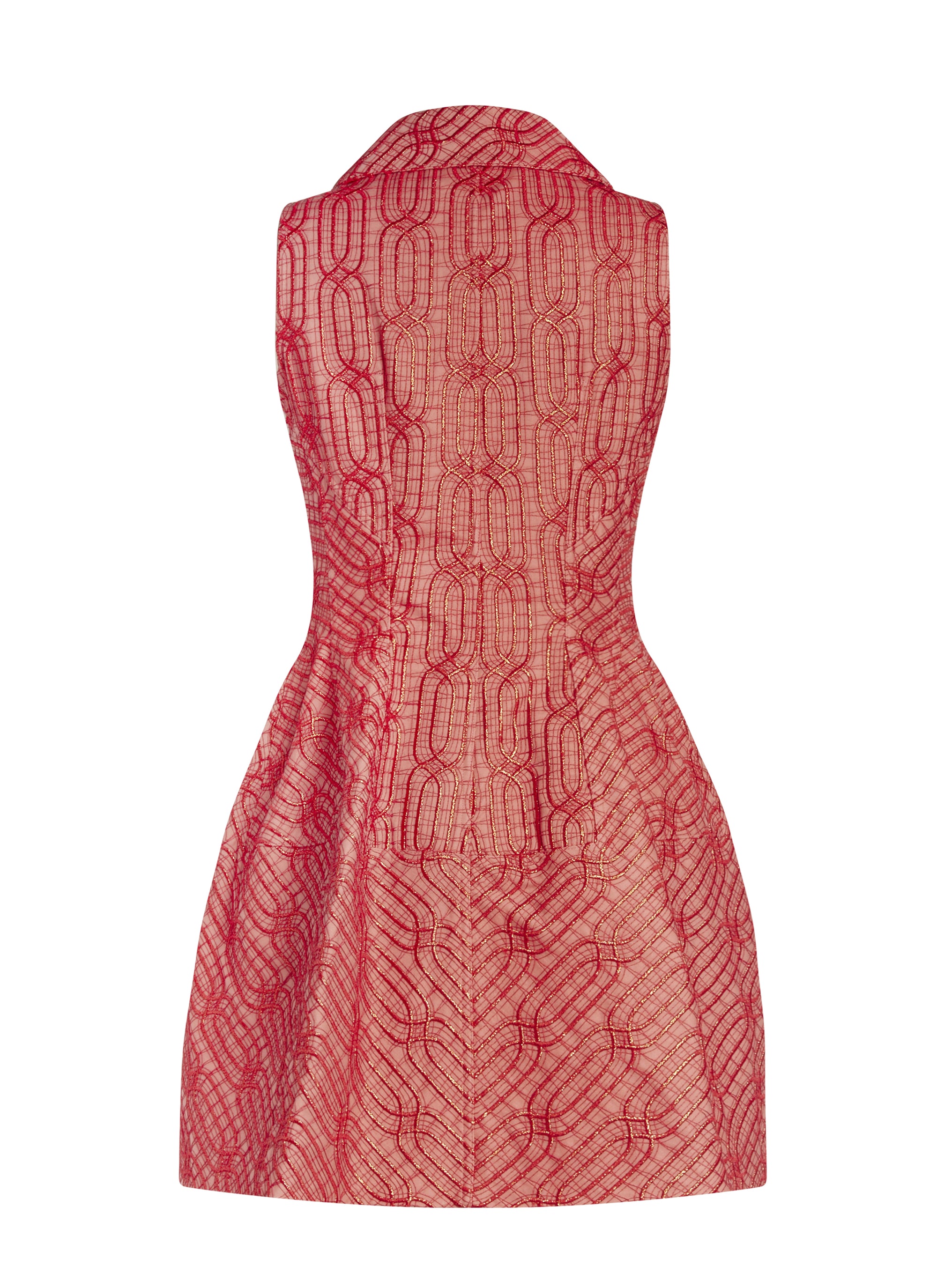 Robe brodée à col sans manches - Sorbet