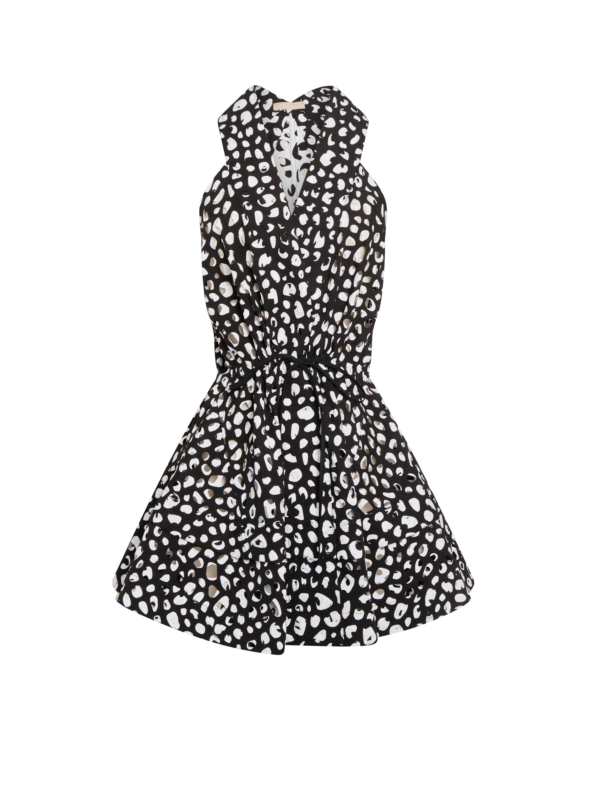 Robe sans manches ceinturée - Noir & Noir