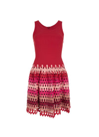 Robe courte evasée Grillage en maille - Ecarlate