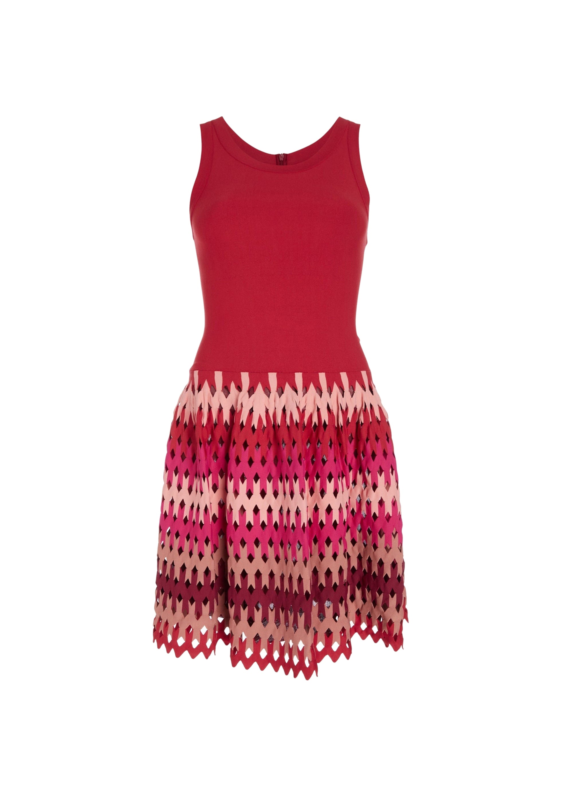 Robe courte evasée Grillage en maille - Ecarlate
