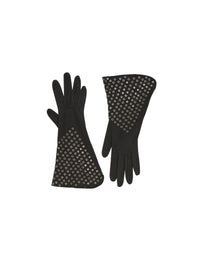 Studded leather gloves - Black