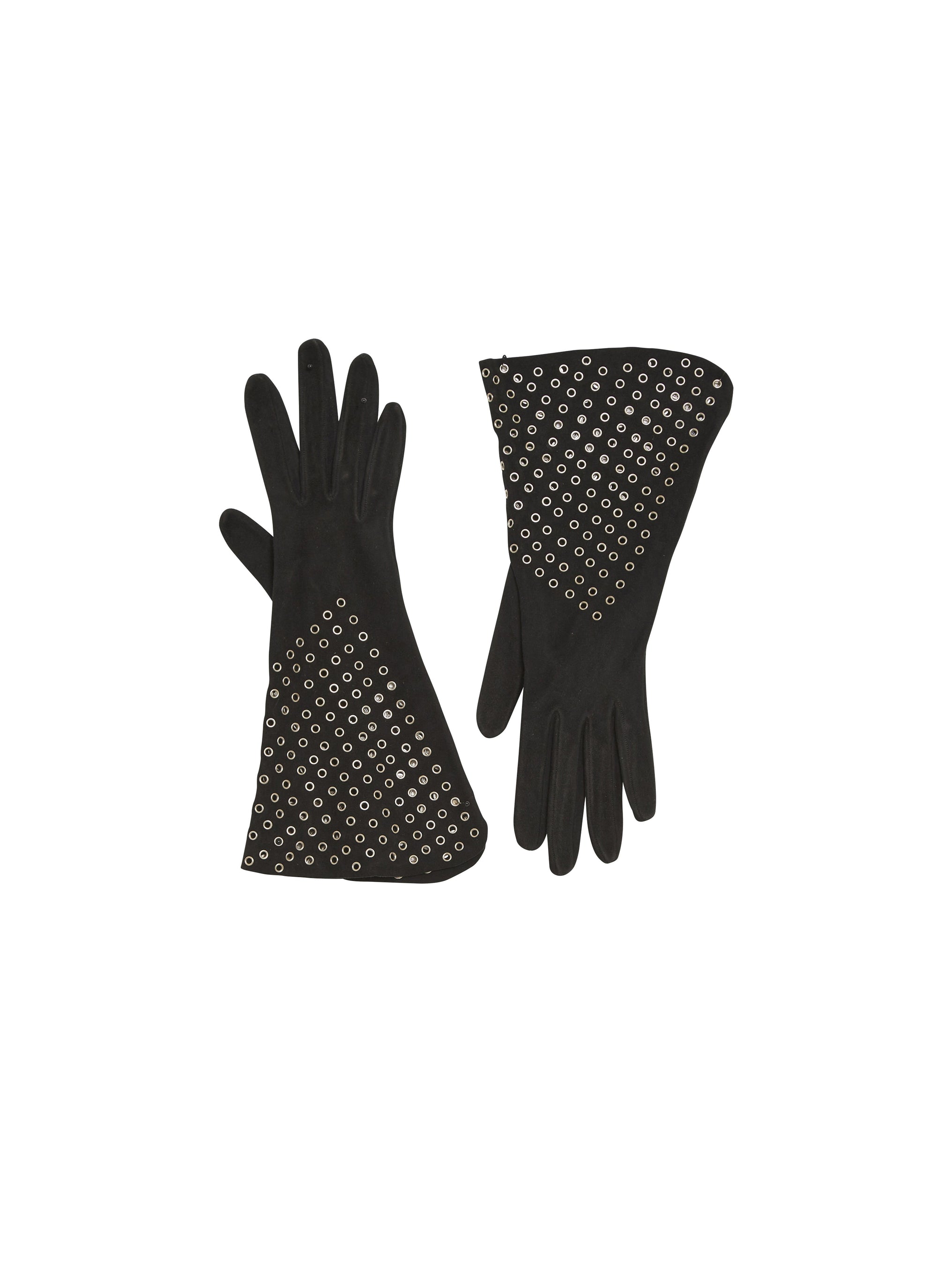 Studded leather gloves - Black