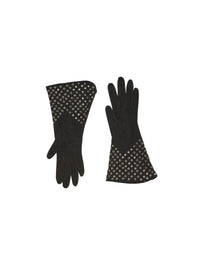 Studded leather gloves - Black