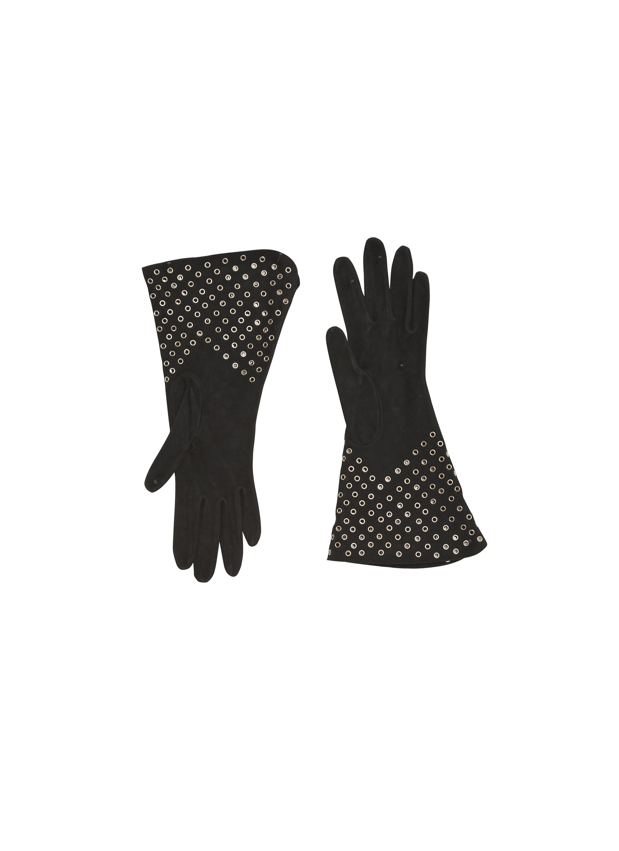 Studded leather gloves - Black