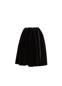 Jupe regular en velours scintillant - Noir
