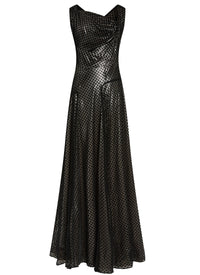 Sleeveless lily velvet dress - Red & White