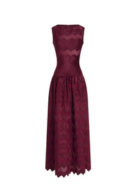 Silk scalloped maxi dress - Grenadine