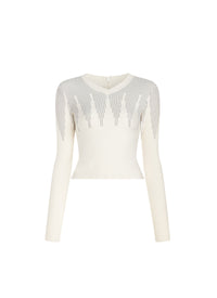 Pull à manches longues Metropolis en laine - Blanc Optique