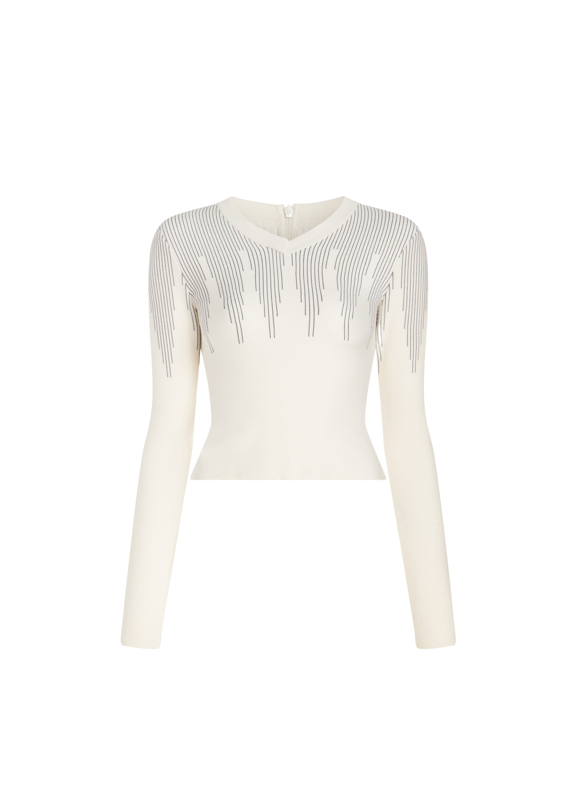 Pull à manches longues Metropolis en laine - Blanc Optique