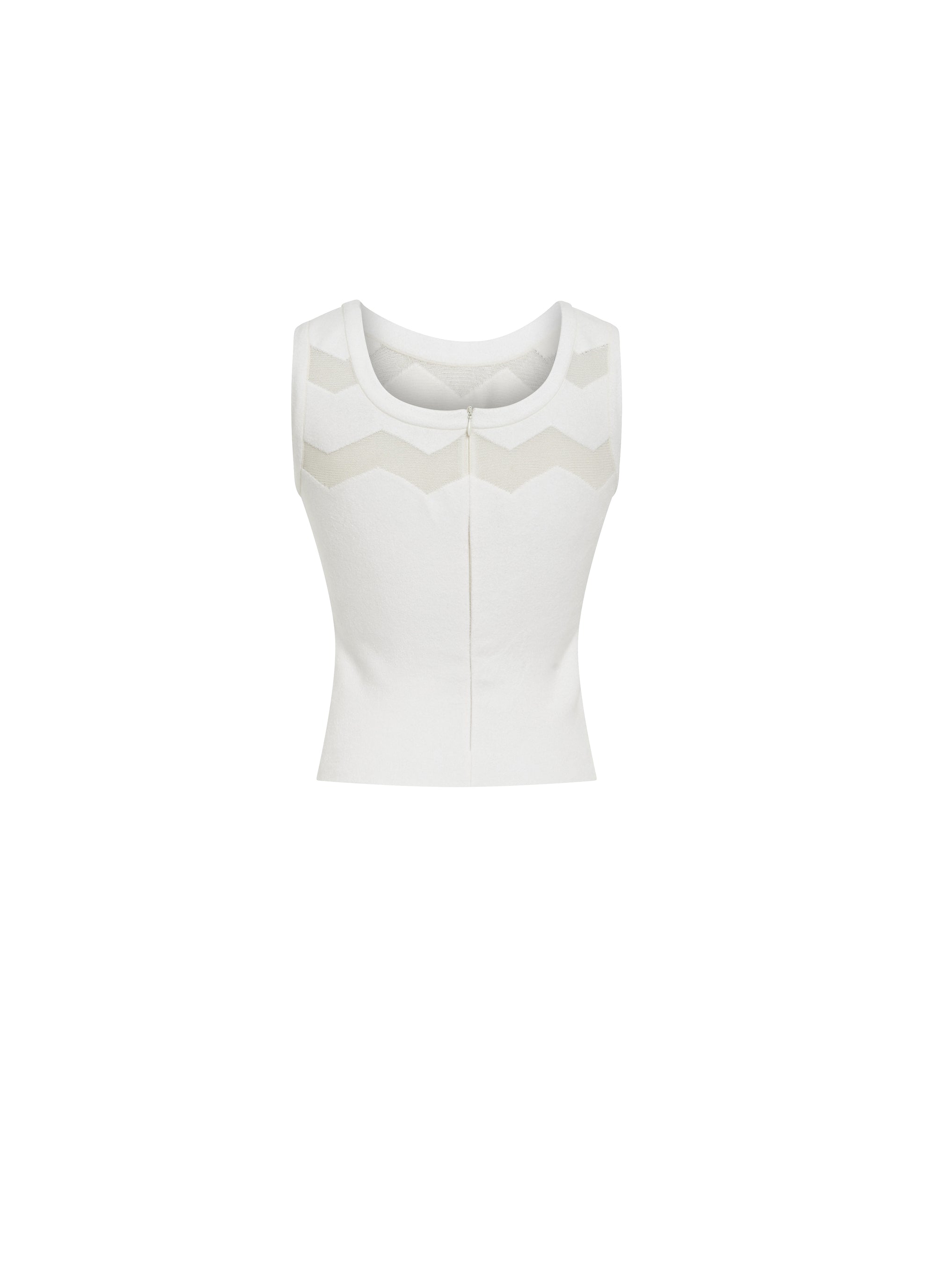 Silk Scalloped Sweater - Mother of Pearl White