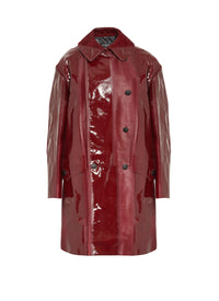 Patent leather pea jacket - Cherry