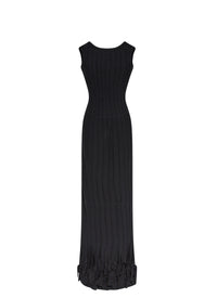 Robe longue à ourlet ormé de nouds - Rouge & Blanc