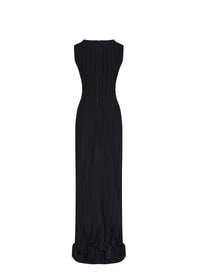 Robe longue à ourlet ormé de nouds - Rouge & Blanc