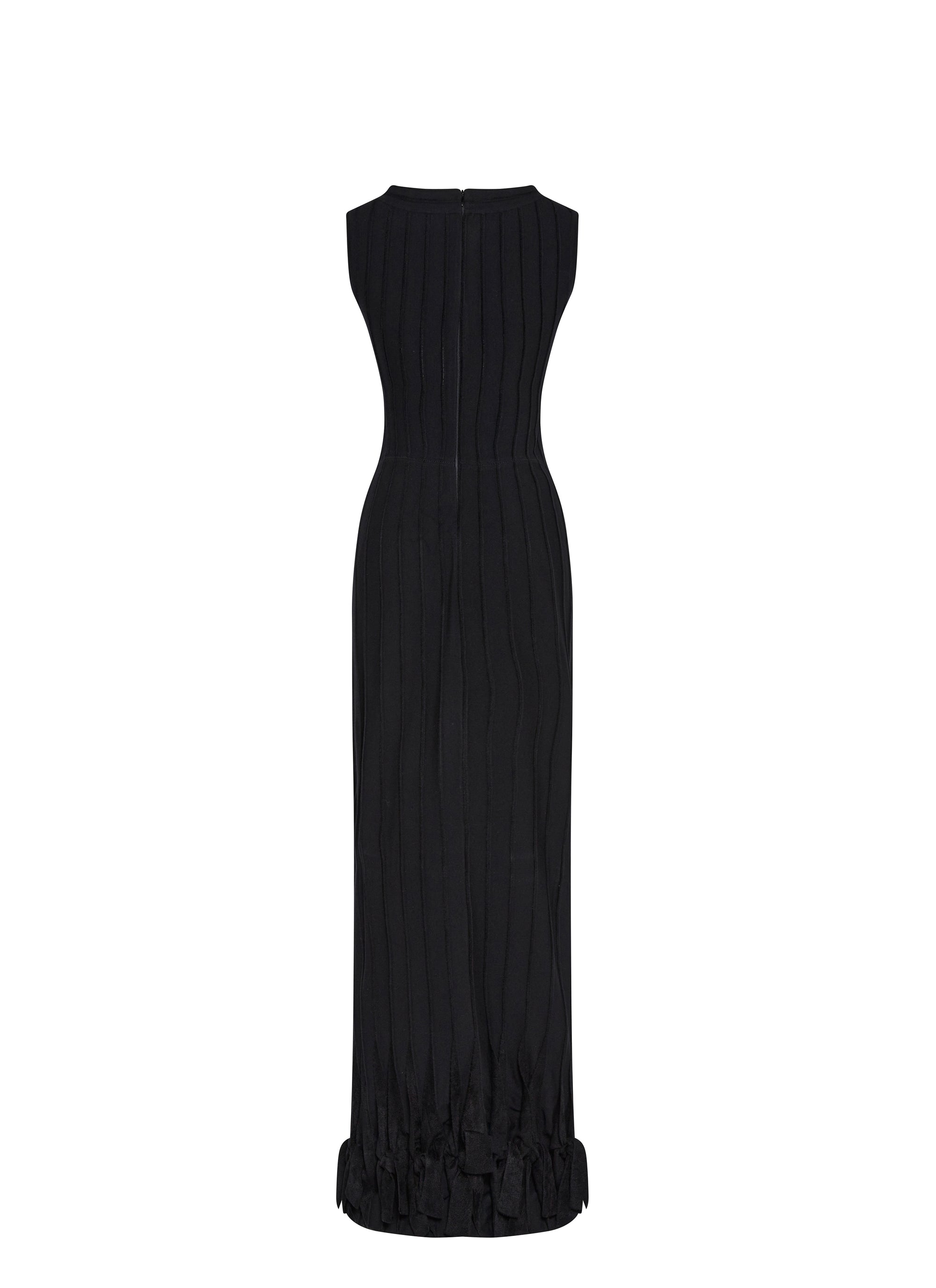 Robe longue à ourlet ormé de nouds - Rouge & Blanc