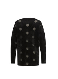 Pull à manches longues à motif transparent - Noir