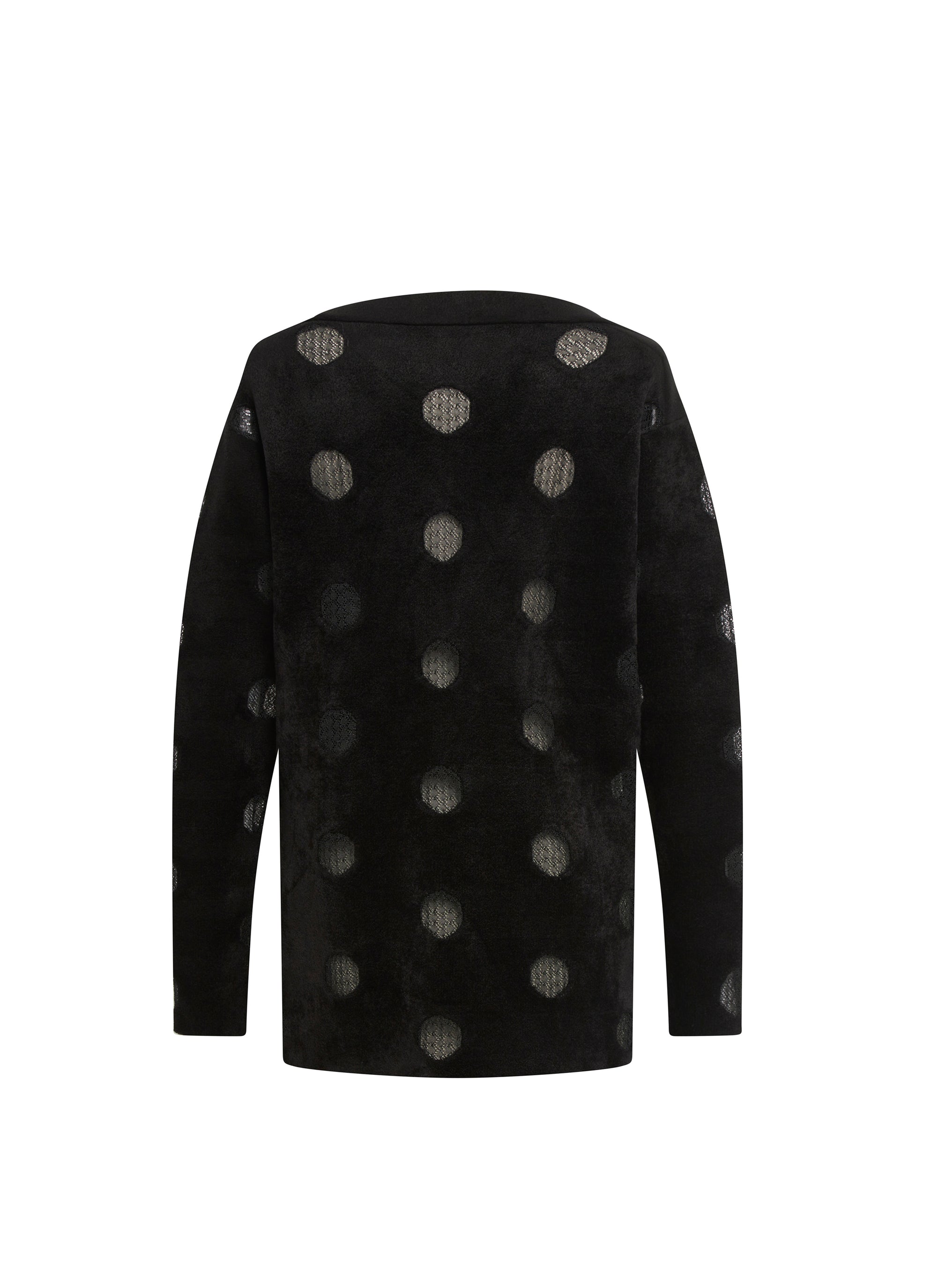 Pull à manches longues à motif transparent - Noir