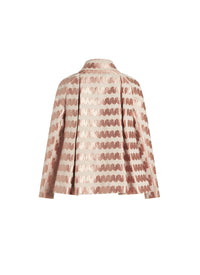 Veste classique à broderie vague en laine et cachemire - Aubergine