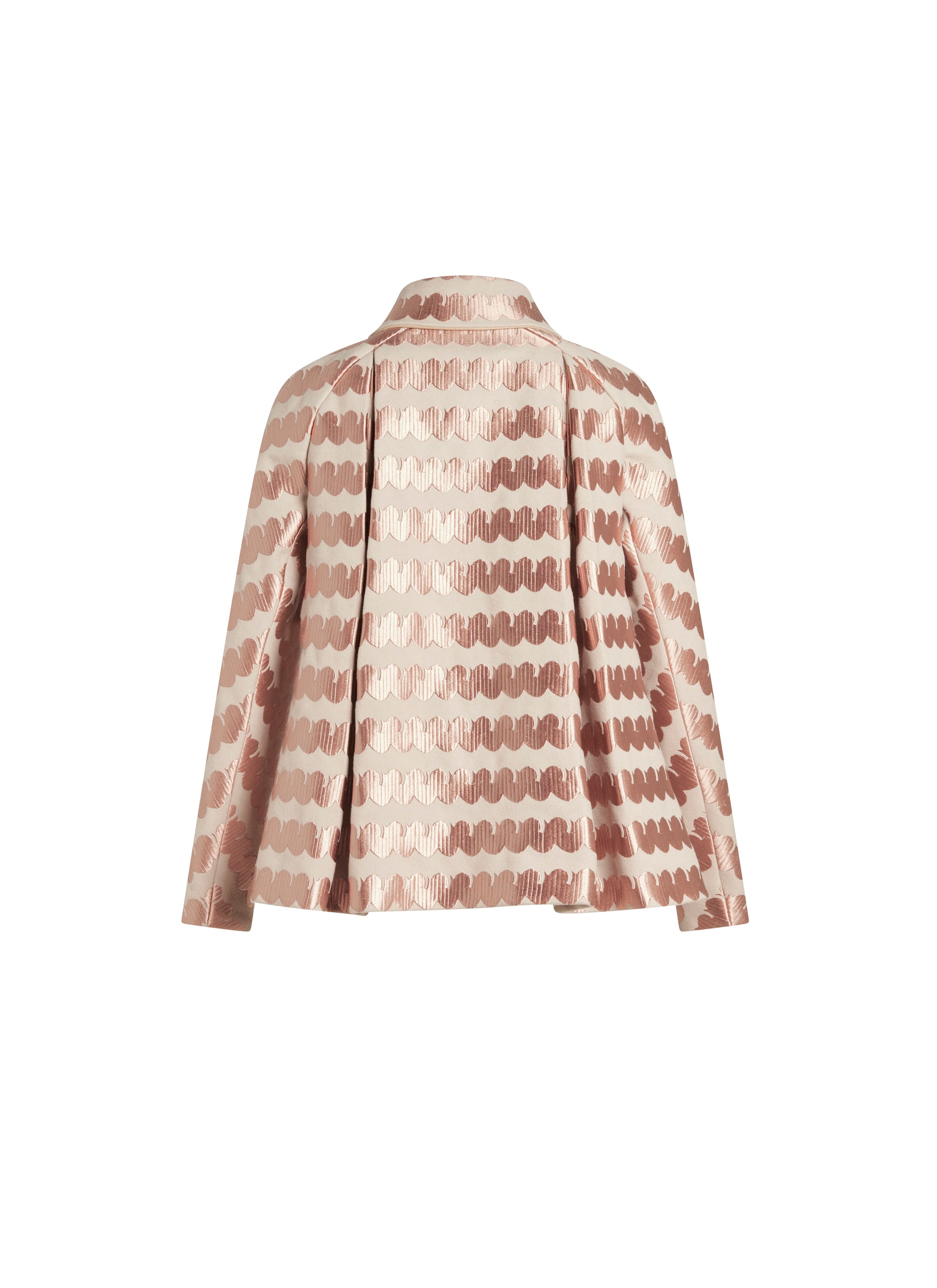 Veste classique à broderie vague en laine et cachemire - Aubergine