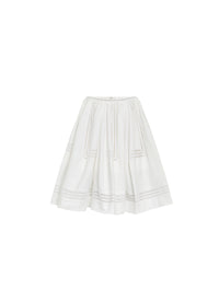 Short skater skirt with broderie anglaise - White iridescent