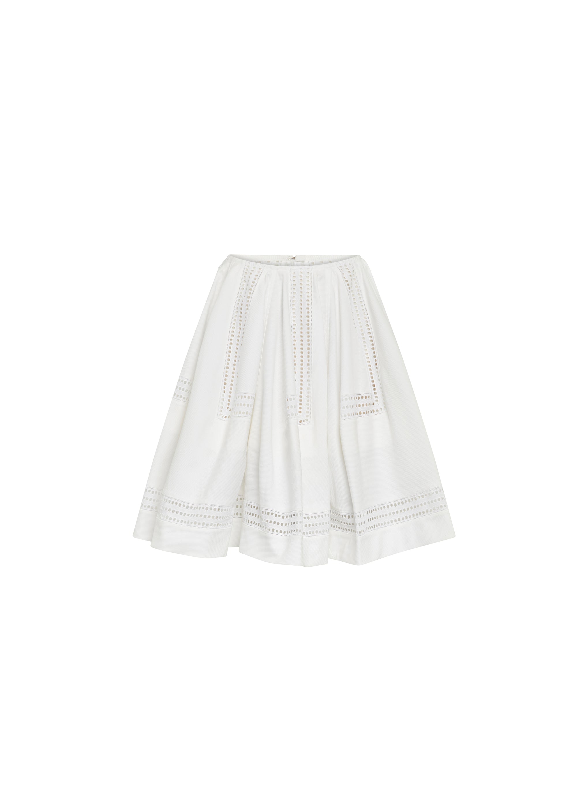 Short skater skirt with broderie anglaise - White iridescent