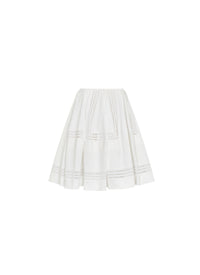 Short skater skirt with broderie anglaise - White iridescent