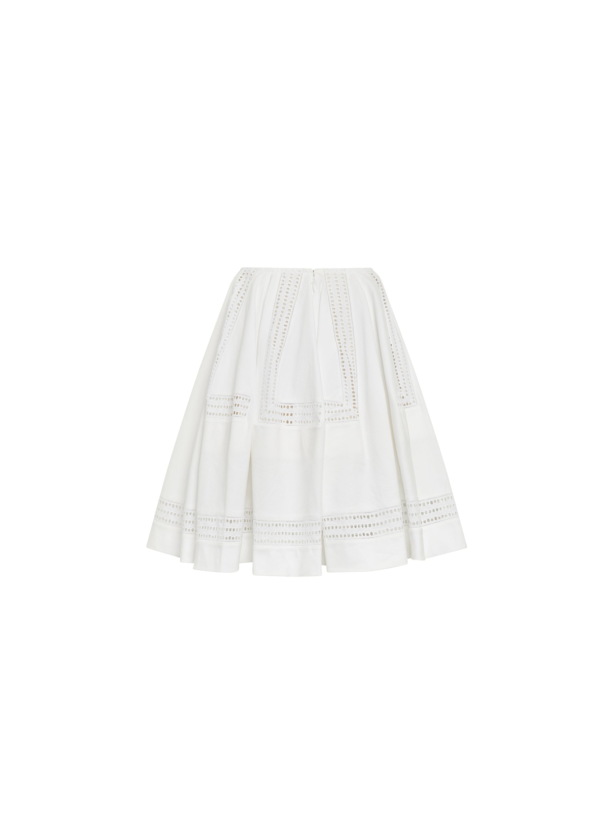 Short skater skirt with broderie anglaise - White iridescent