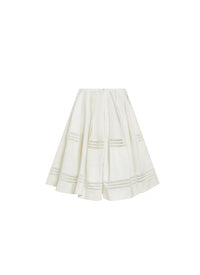 Perforated flared skirt - White