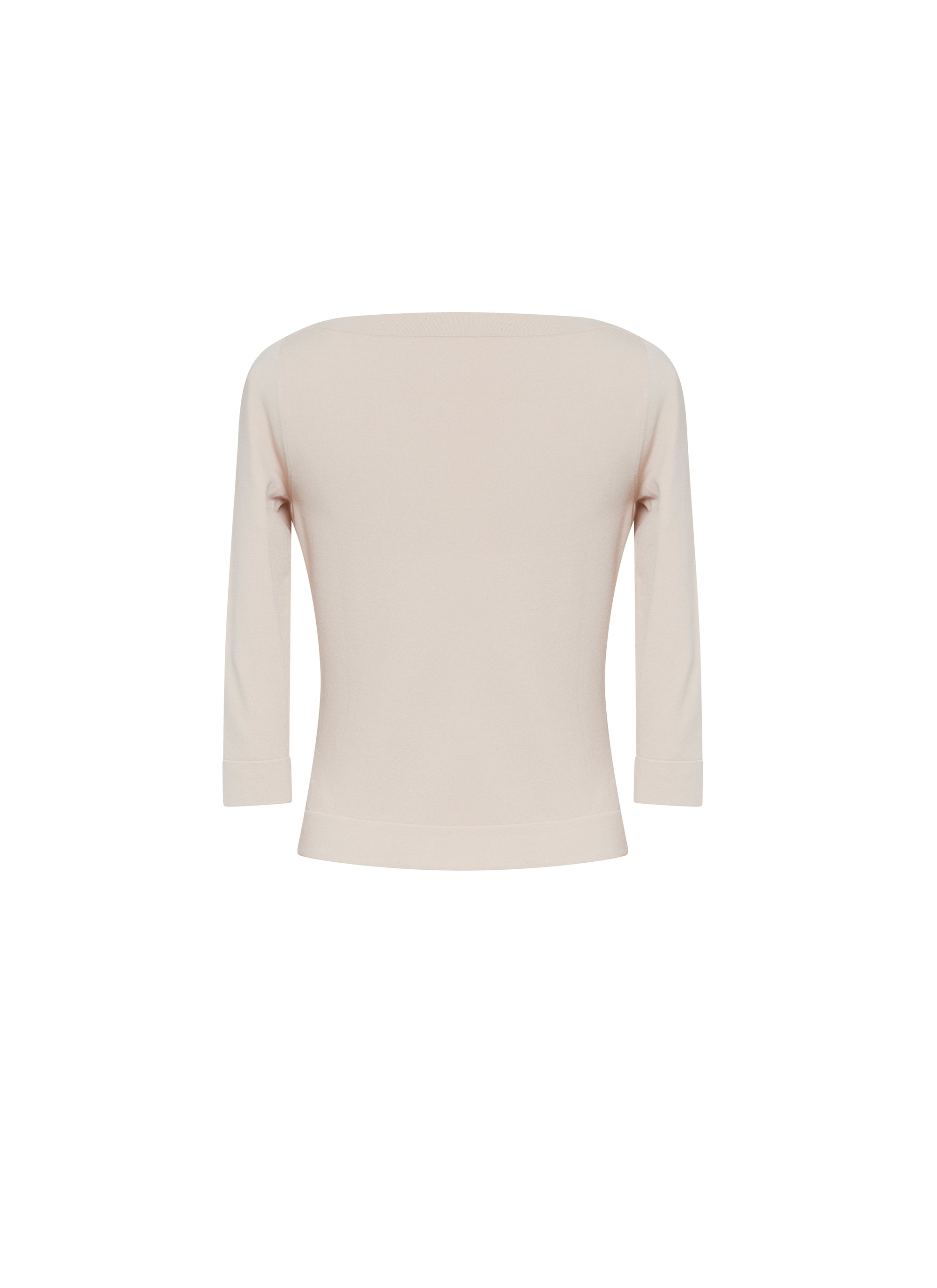Fitted top with three-quarter length sleeves - Sand & Black