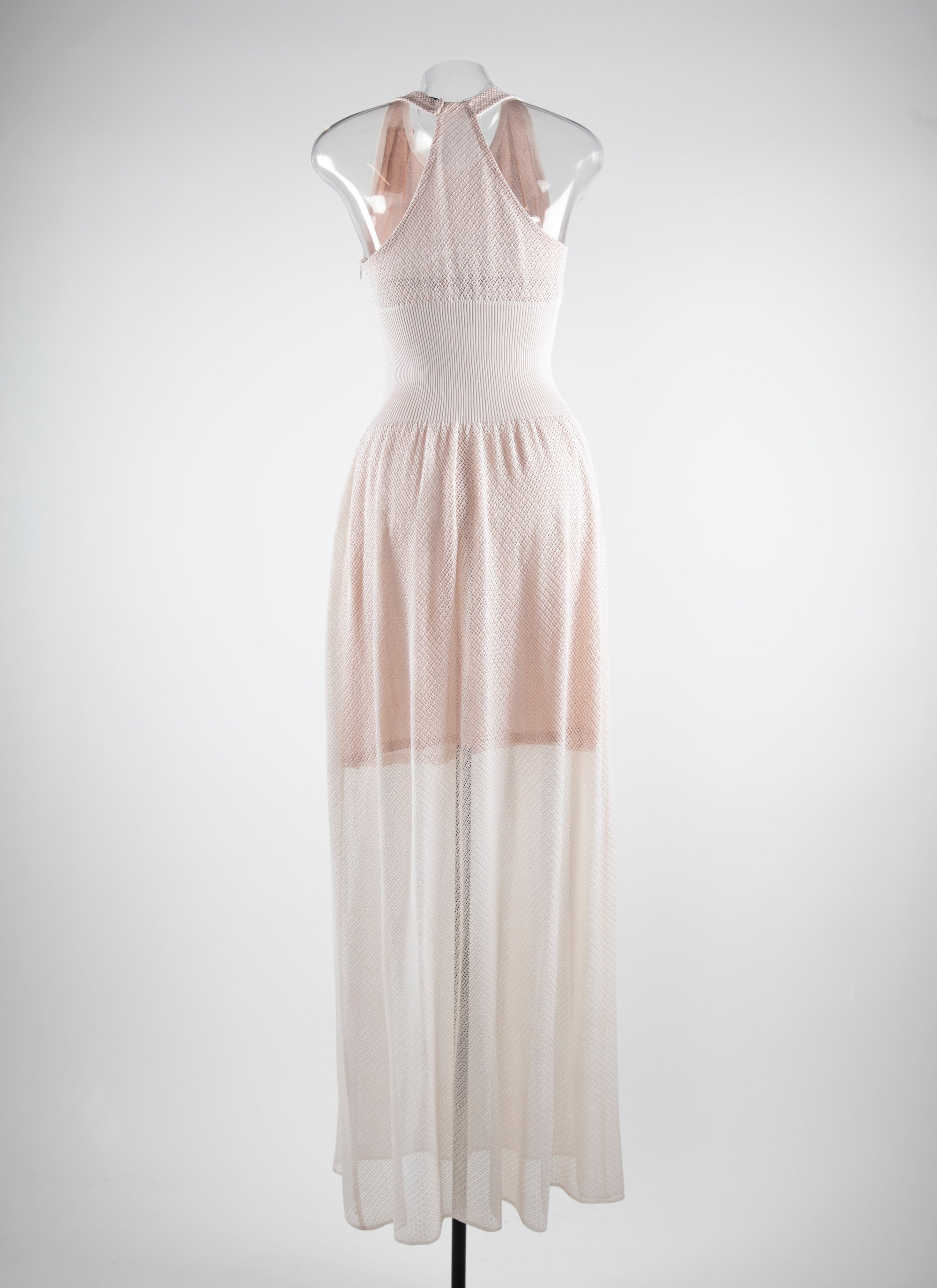 Robe longue en soie - Beige