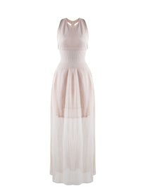 Robe longue en soie - Beige