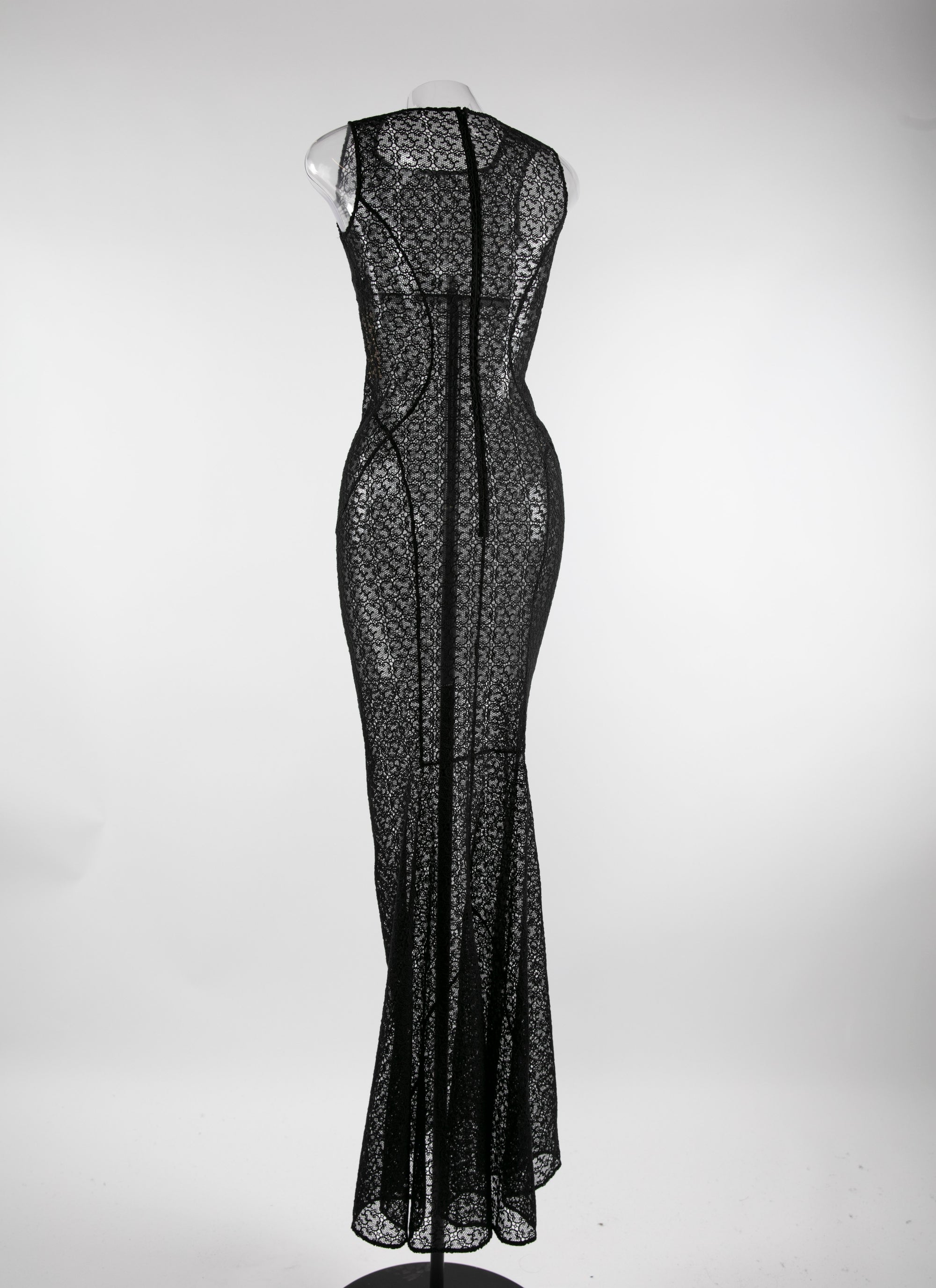 Robe longue cintrée  - Noir