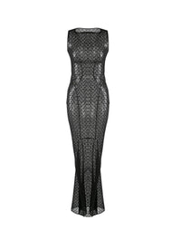 Robe longue cintrée  - Noir