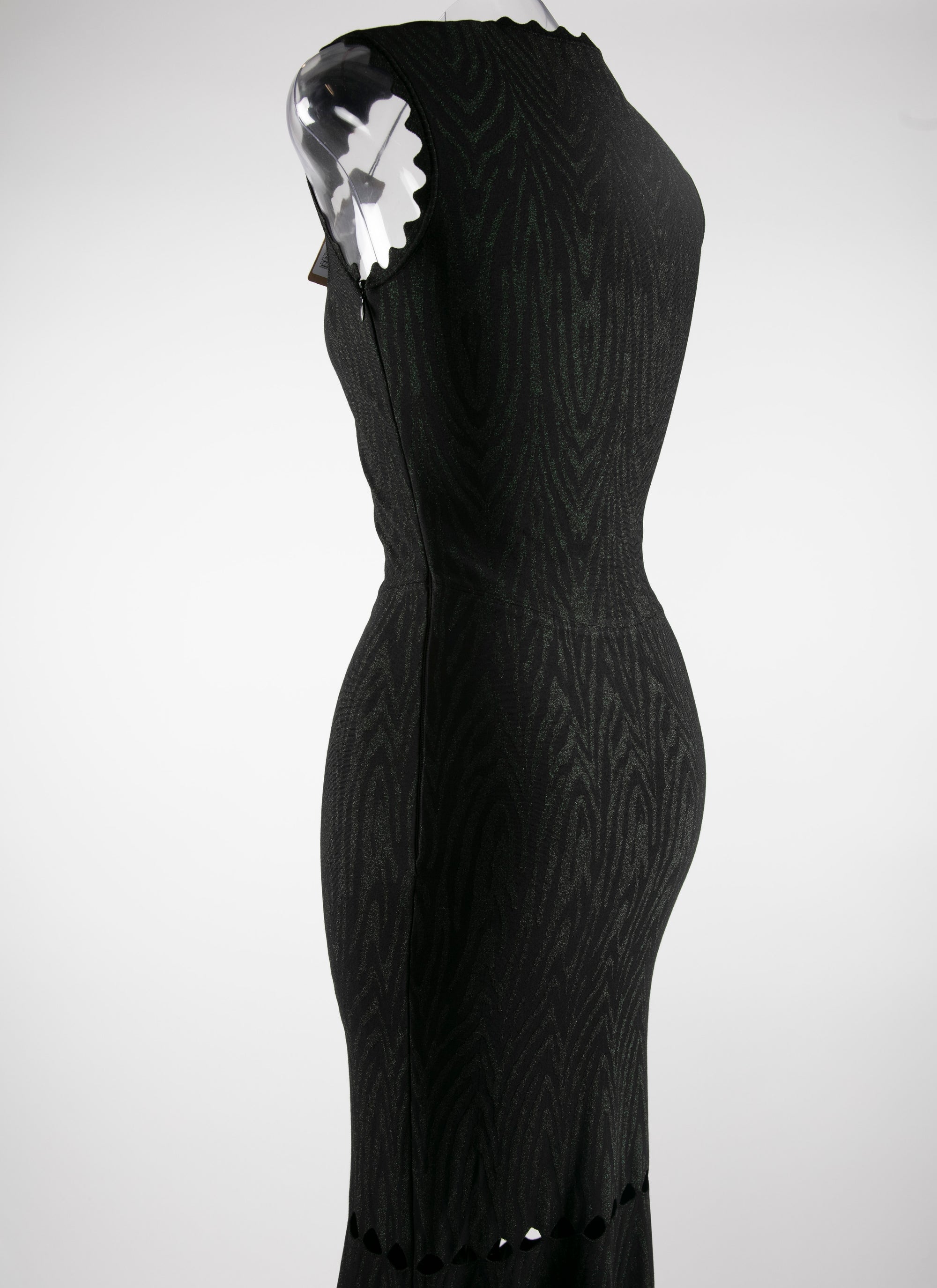 Printed sleeveless maxi dress with openwork detailing - Black intense