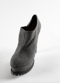 Bottines cloutées à plateformes en cuir - Anthracite