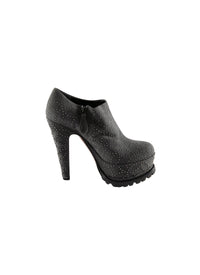 Studded leather platform ankle boots - Anthracite