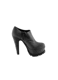 Studded leather platform boots - Black intense