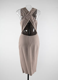Double-breasted back dress - Bronze