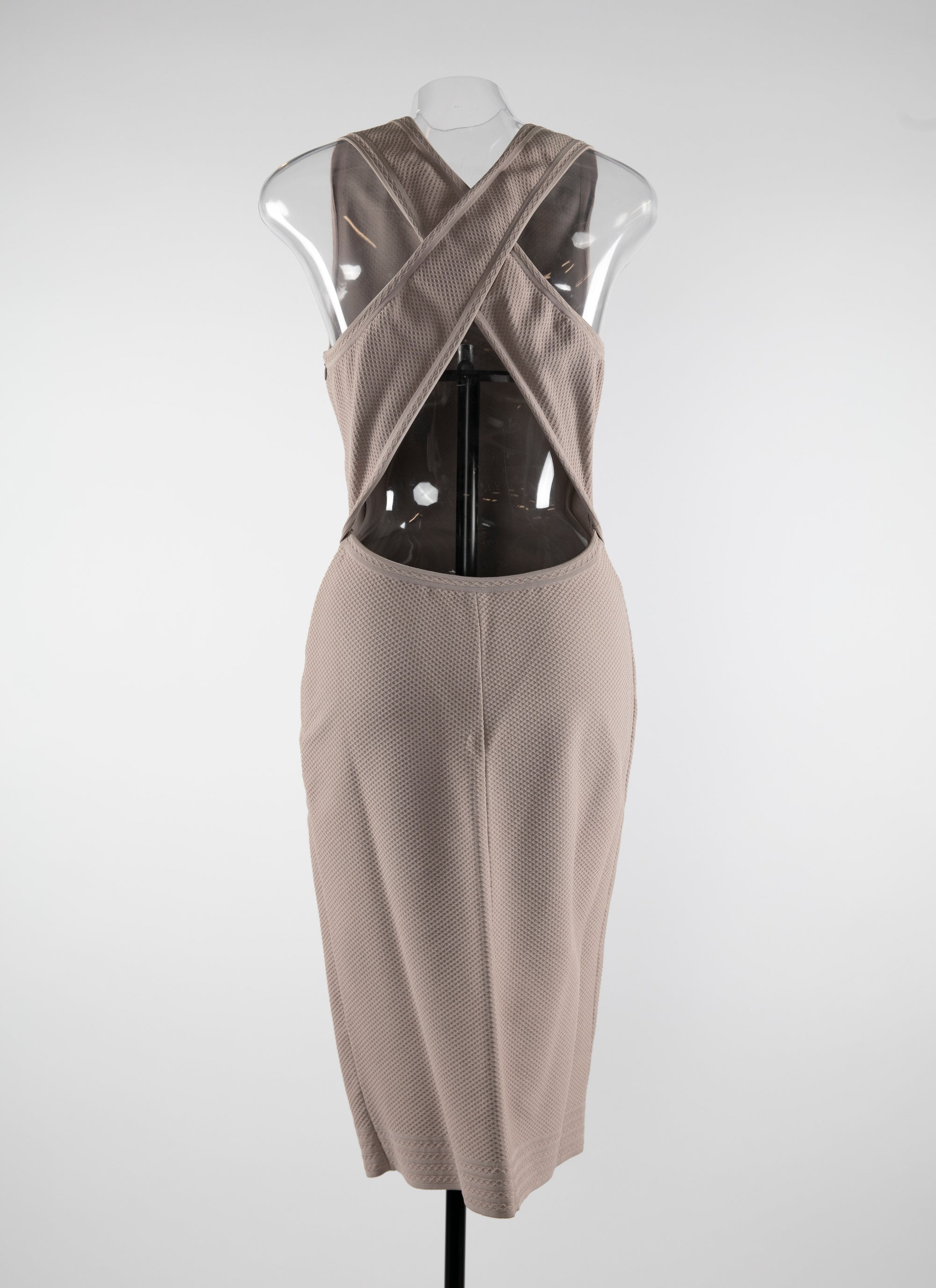 Double-breasted back dress - Bronze