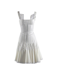 Robe col carré - Blanc Optique