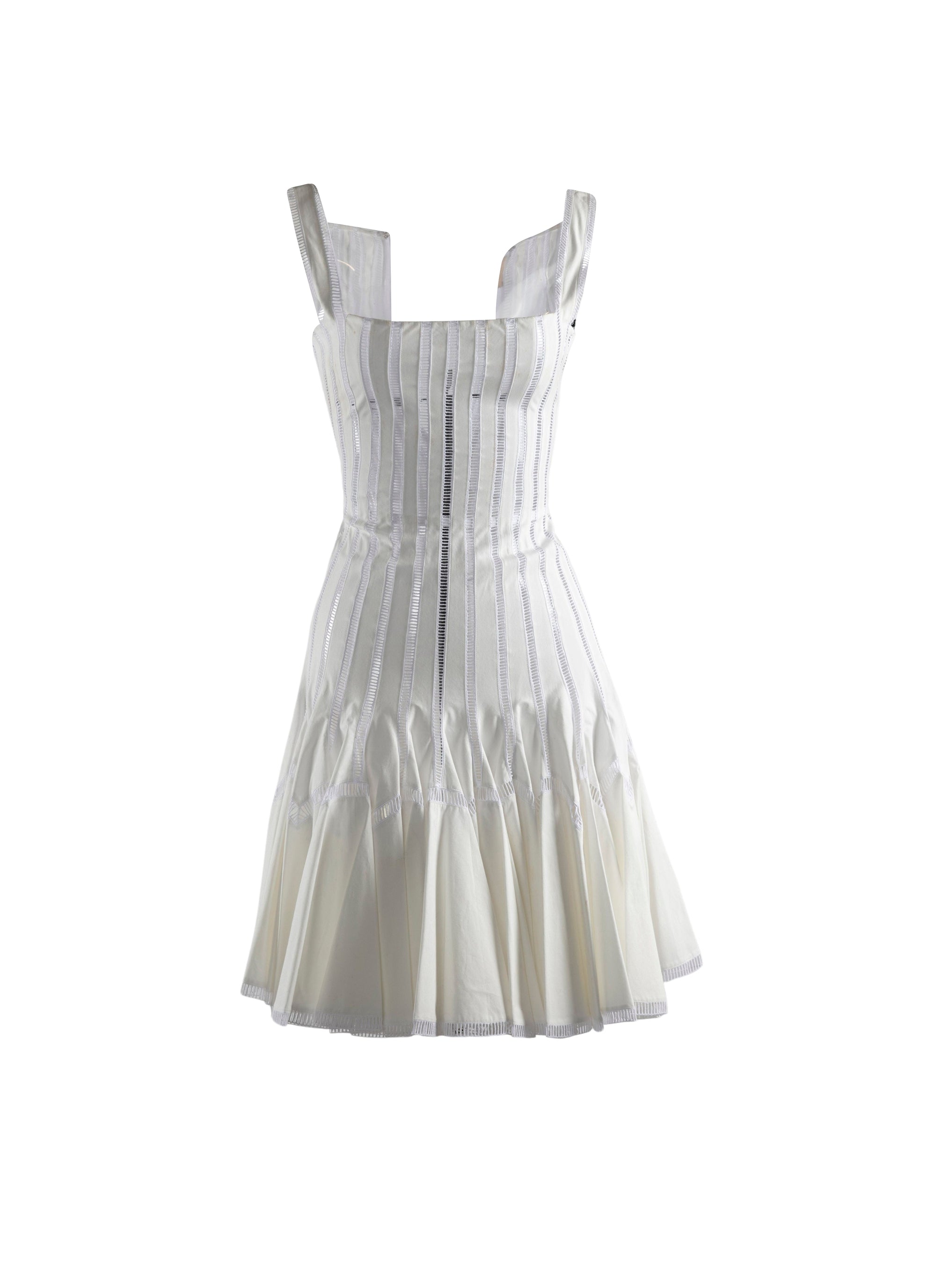 Robe col carré - Blanc Optique