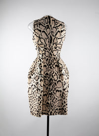 Robe zip en cuir - Marron