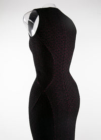 Openwork square neck sleeveless maxi dress - Black & Pink