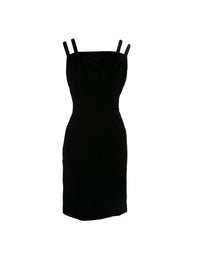 Robe courte à double bretelles - Noir intense