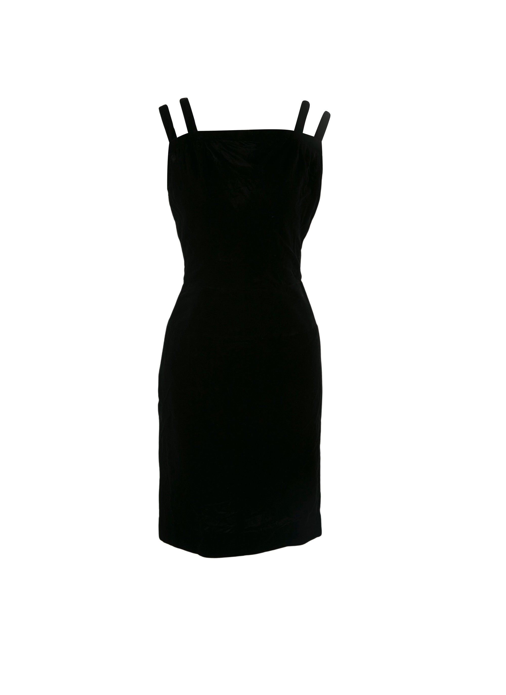 Robe courte à double bretelles - Noir intense