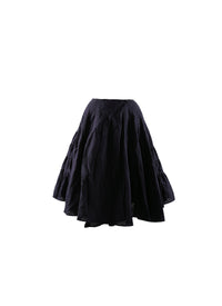 Ruffled flared skirt with polka dots - Indigo