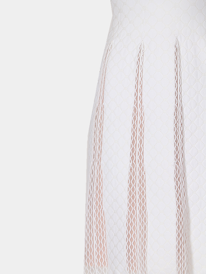 Robe sans manches à détails en dentelle - Blanc