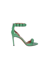 Sandales Bombe 90 en cuir - Vert Printemps