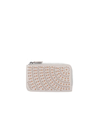 Porte-cartes zippé ajouré en cuir - Perle & Sable