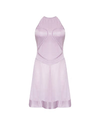 Robe courte à dos ouvert avec bretelles croisés - Lilas