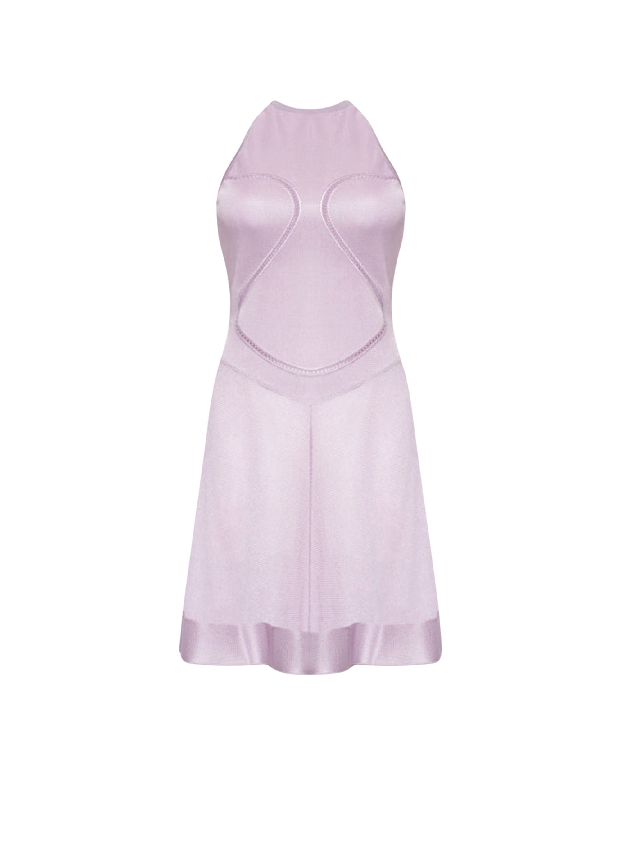 Robe courte à dos ouvert avec bretelles croisés - Lilas